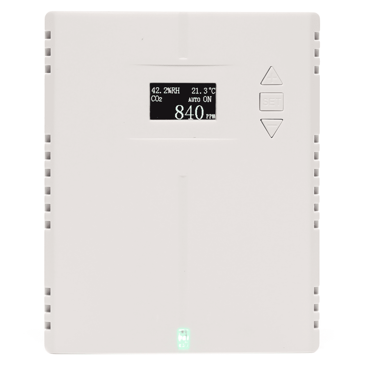 AT-VLC-R1D-RS3 CO2, temperatuur en RV sensor voor wandmontage met relaisuitgang en Modbus RS485 communicatie