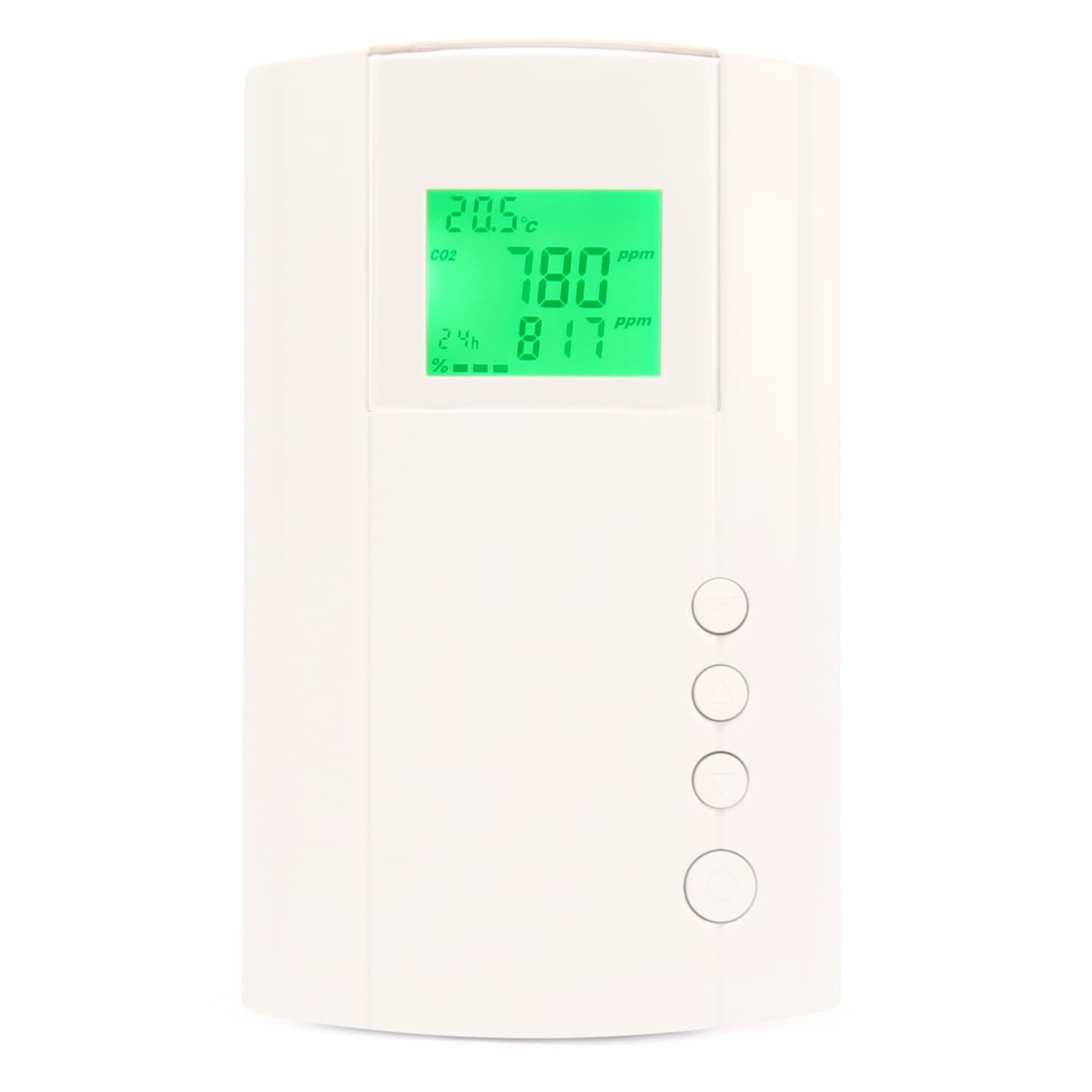 AT-VLX-A2-RS-VAV CO2 en temperatuursensor voor wandmontage met analoge 0-10V uitgang en Modbus RS485